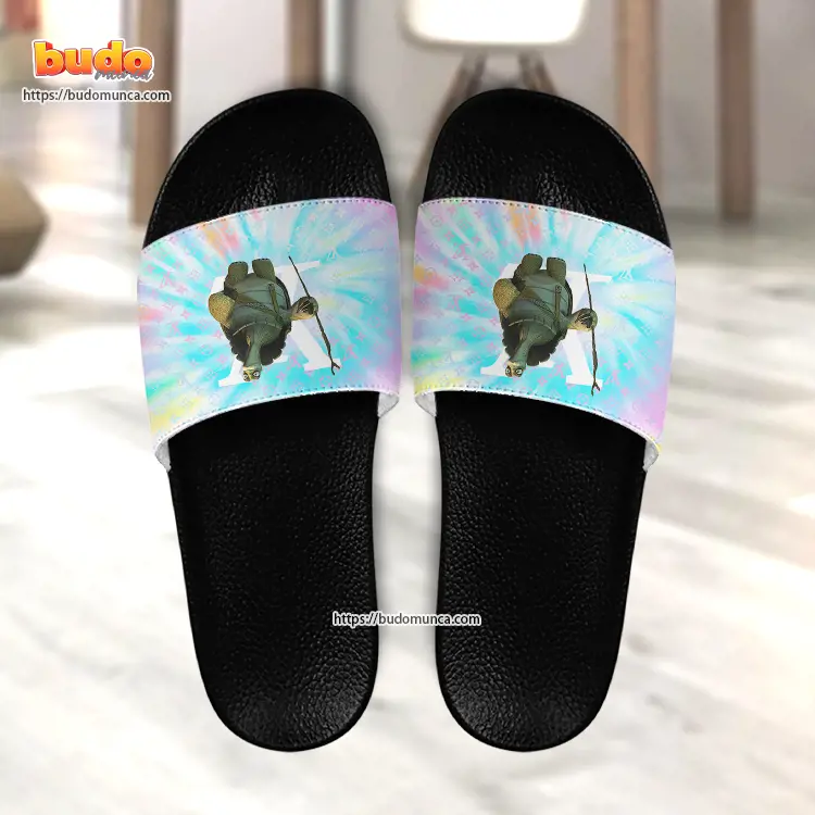 Slide sandals kung fu panda turtle and louis vuitton gift unique slide sandals for man woman and kid
